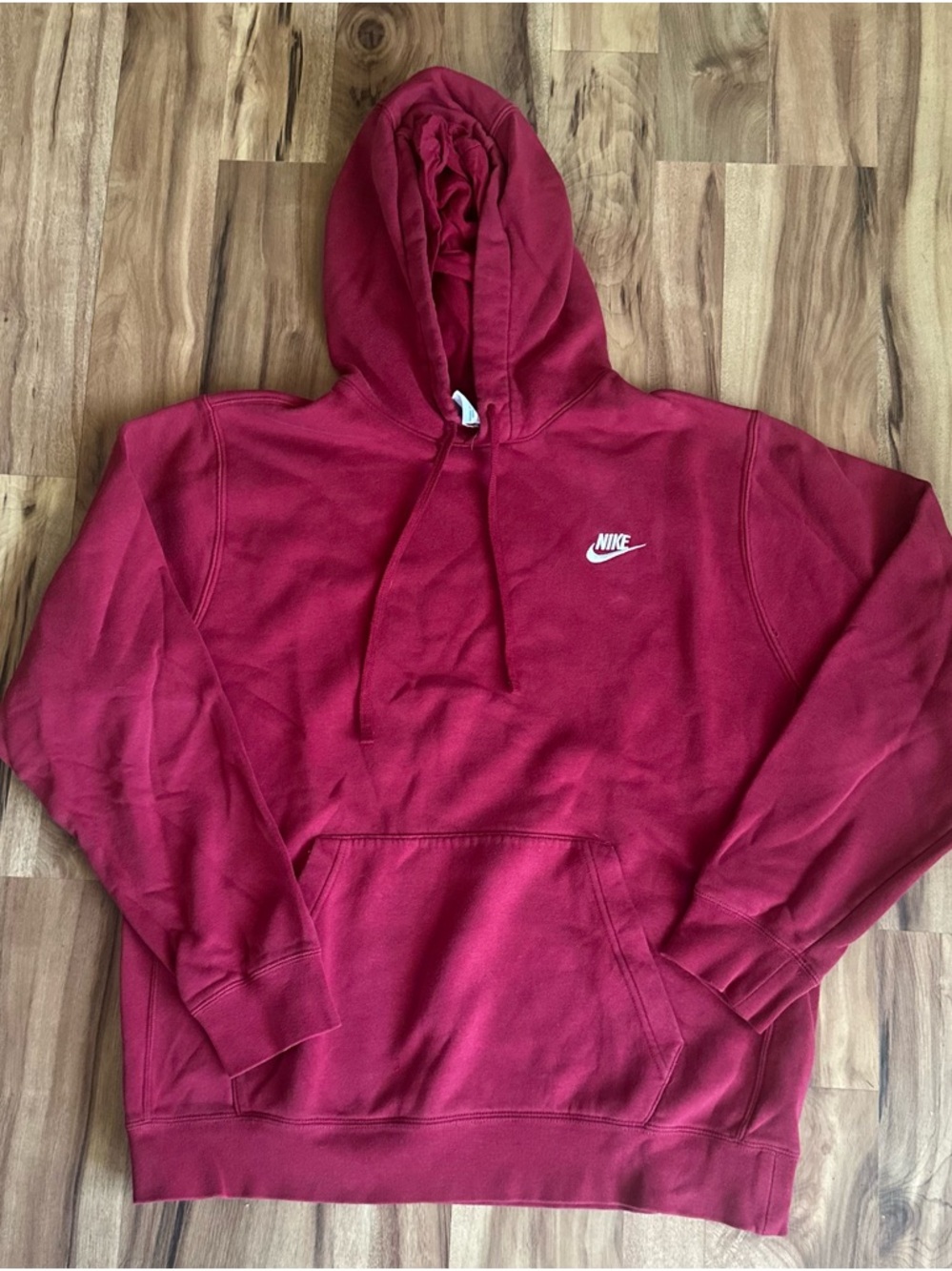 Nike Red Hoodie with White Swoosh